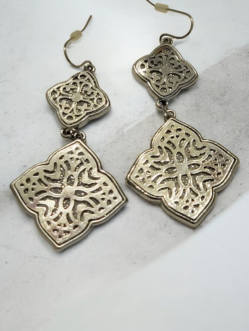 Silver Filigree Double-Drop Earrings - Women Jewelry